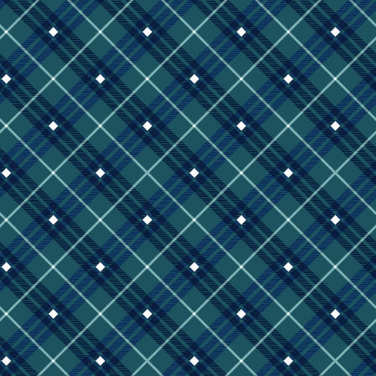 Fabric Henry Glass Navy Bias Plaid Basics by the Quarter Yard 9611-77